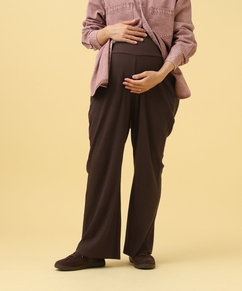 LEPSIM(レプシィム)の「【産前・産後対応】マタニティ/リブフレアパンツ 582046(マタニティウェア/グッズ・レディース・ダークブラウン/カーキブラウン/ブラック・FREE)」の19枚目の写真