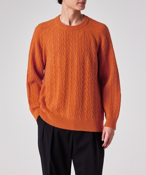 Paul Smith（ポールスミス）の「ラグランスリーブ ケーブルニット / 253408 564Z（ニット/セーター・メンズ・オレンジ・MEDIUM/LARGE/X-LARGE）」の4枚目の写真
