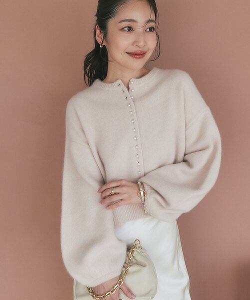 La boutique BonBon ヘアリーウール前後２WAYカーディガン 名品アップデート・最強愛され】ヘアリーウール前後2WAY