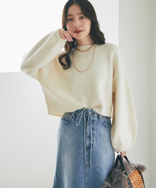 La boutique BonBon ヘアリーウール前後２WAYカーディガン 名品アップデート・最強愛され】ヘアリーウール前後2WAY