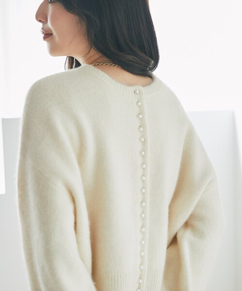 La boutique BonBon(ラブティックボンボン)の「【今すぐお届け!・最強愛され】ヘアリーウール前後2WAYカーディガン(カーディガン/ボレロ・レディース・オフホワイト/レッド/ライトグレー/ピンク・FREE)」の8枚目の写真