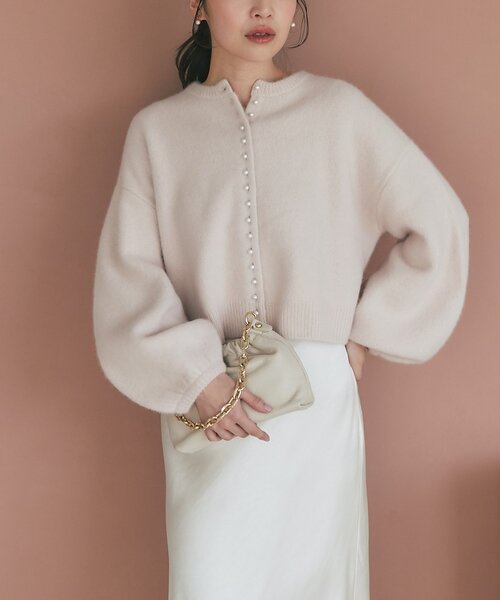 La boutique BonBon ヘアリーウール前後２WAYカーディガン 名品アップデート・最強愛され】ヘアリーウール前後2WAY