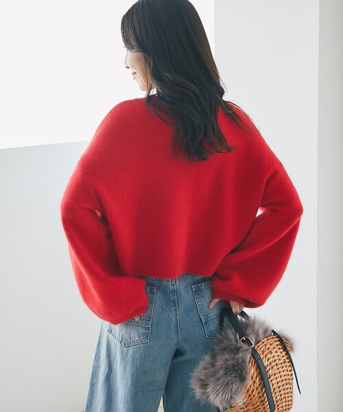 ラブティックボンボン♡ふわふわ ヘアリーウール前後2WAYカーディガン ピンク La boutique BonBon（ラブティックボンボン）の「【着回し力抜群