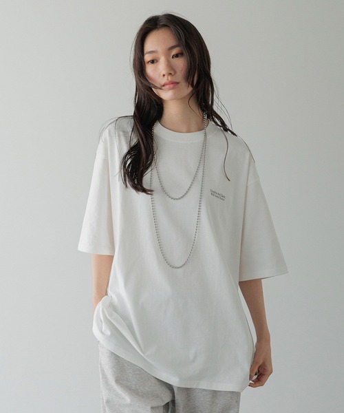 LOWRYS FARM（ローリーズファーム）の「【LFM(U)】ＣＲＥＷ　ＮＥＣＫＴ／ＳＳ　 593569（Tシャツ/カットソー・メンズ・ホワイト/ブラック/ピンク・MEDIUM/LARGE）」の2枚目の写真