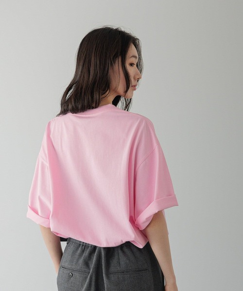 LOWRYS FARM（ローリーズファーム）の「【LFM(U)】ＣＲＥＷ　ＮＥＣＫＴ／ＳＳ　 593569（Tシャツ/カットソー・メンズ・ホワイト/ブラック/ピンク・MEDIUM/LARGE）」の18枚目の写真