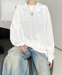 【FVLMEN】velvet design longsleeve Tee/ベロア調 ロングスリーブ T