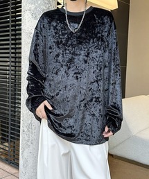 【FVLMEN】velvet design longsleeve Tee/ベロア調 ロングスリーブ T