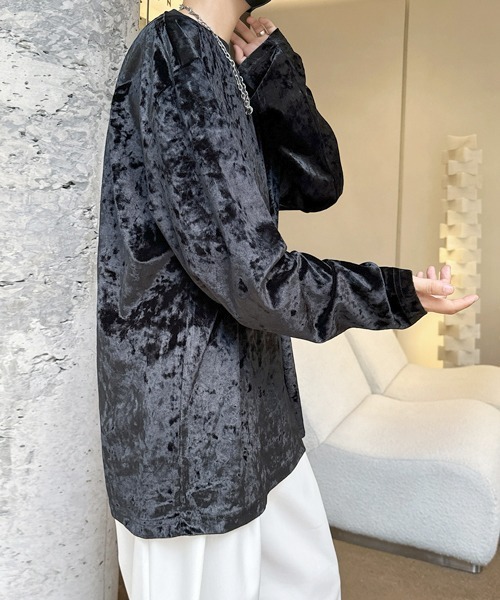 FVLMEN(フルメン)の「【FVLMEN】velvet design longsleeve Tee/ベロア調 ロングスリーブ T(Tシャツ/カットソー・メンズ・チャコールグレー/ブラック/ホワイト・X-LARGE/LARGE/MEDIUM)」の19枚目の写真