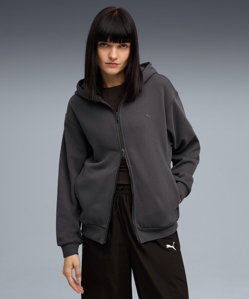 PUMA(プーマ)の「PUMA プーマ ウィメンズ ヨナ フルジップ フーディ(パーカー・レディース・ダークグレー/イエロー・MEDIUM/SMALL/X-SMALL/LARGE)」の2枚目の写真