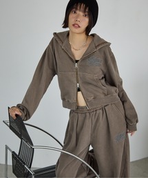 PBLIM | 《UNISEX/セットアップ対応》ロゴ刺繍ジップパーカー(パーカー)