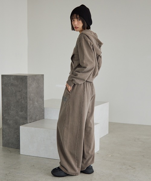 PBLIM（ページボーイリム）の「《UNISEX/セットアップ対応》ロゴ刺繍ジップパーカー（パーカー・レディース・杢グレー/ブラウン/グリーン系カモフラージュ・MEDIUM/SMALL）」の20枚目の写真