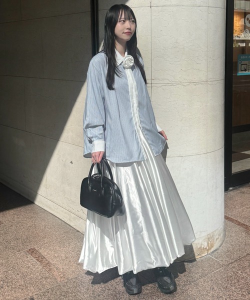 mellowneon（メロウネオン）の「ストライプローズタイシャツ（シャツ/ブラウス・レディース・ブルー・FREE）」の18枚目の写真