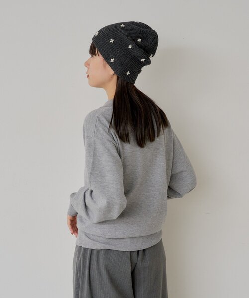 WHIMSIC（ウィムジック）の「【WHIMSIC】ファインニットシャツ（カーディガン/ボレロ・レディース・グレー/ブラウン/ネイビー・FREE）」の5枚目の写真