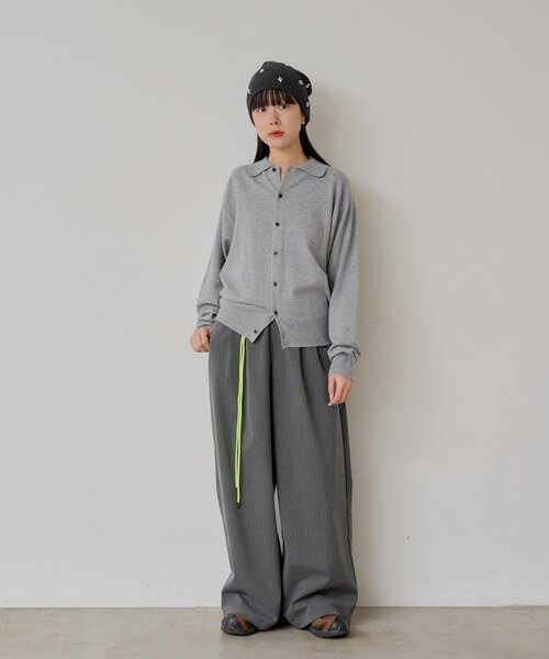 WHIMSIC（ウィムジック）の「【WHIMSIC】ファインニットシャツ（カーディガン/ボレロ・レディース・グレー/ブラウン/ネイビー・FREE）」の7枚目の写真