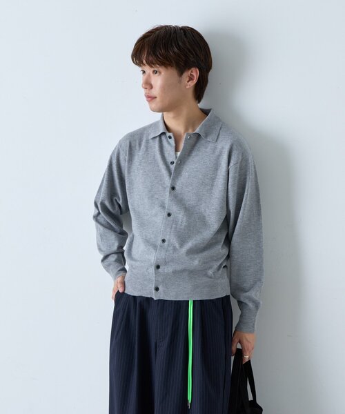 WHIMSIC（ウィムジック）の「【WHIMSIC】ファインニットシャツ（カーディガン/ボレロ・レディース・グレー/ブラウン/ネイビー・FREE）」の10枚目の写真