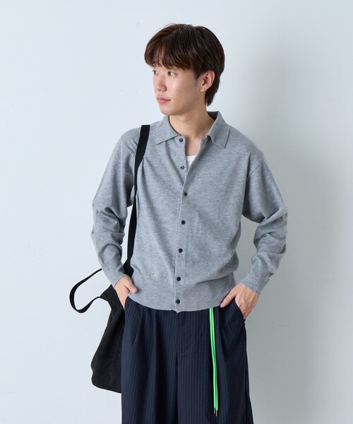 WHIMSIC（ウィムジック）の「【WHIMSIC】ファインニットシャツ（カーディガン/ボレロ・レディース・グレー/ブラウン/ネイビー・FREE）」の12枚目の写真