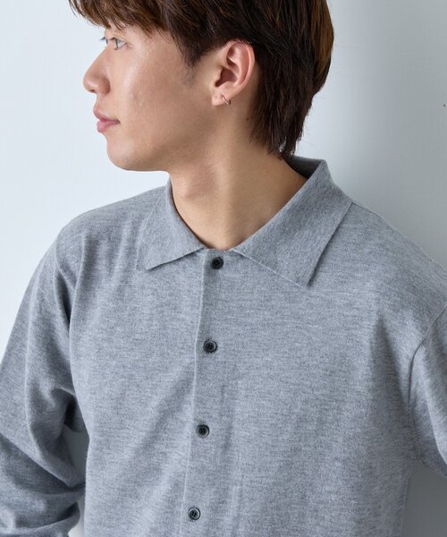 WHIMSIC（ウィムジック）の「【WHIMSIC】ファインニットシャツ（カーディガン/ボレロ・レディース・グレー/ブラウン/ネイビー・FREE）」の16枚目の写真