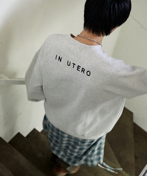 PUBLUX(パブリュクス)の「PUBLUX/パブリュクス 別注 NIRVANA IN U TERO SWEAT/ニルヴァーナプリントスウェット(限定展開)(スウェット・メンズ・チャコールグレー/ライトグレー・SMALL/MEDIUM/LARGE)」の11枚目の写真
