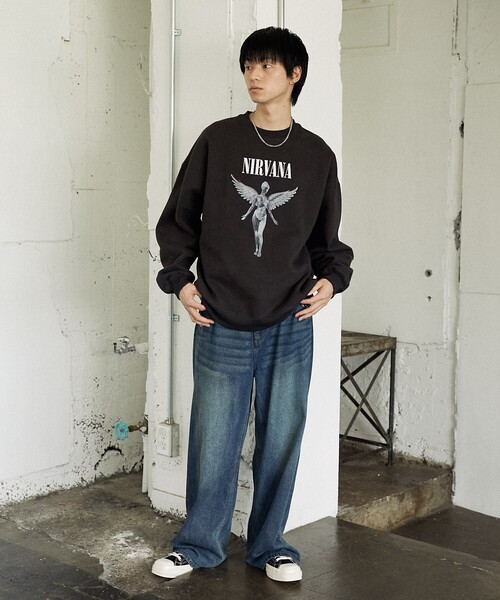 PUBLUX(パブリュクス)の「PUBLUX/パブリュクス 別注 NIRVANA IN U TERO SWEAT/ニルヴァーナプリントスウェット(限定展開)(スウェット・メンズ・チャコールグレー/ライトグレー・SMALL/MEDIUM/LARGE)」の19枚目の写真