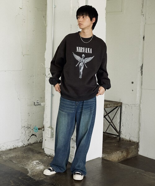 PUBLUX(パブリュクス)の「PUBLUX/パブリュクス 別注 NIRVANA IN U TERO SWEAT/ニルヴァーナプリントスウェット(限定展開)(スウェット・メンズ・チャコールグレー/ライトグレー・SMALL/MEDIUM/LARGE)」の21枚目の写真