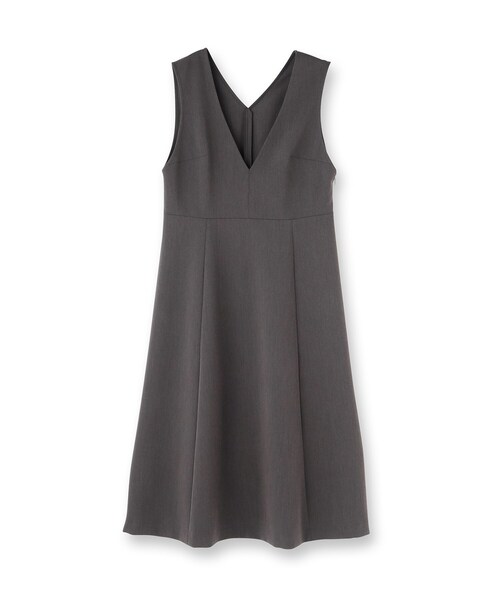 UNTITLED(アンタイトル)の「【Aライン/ワンピース】Vネックジャンパースカート(ワンピース・レディース・ブラック/チャコールグレー・00/02/01/03/04/44/48)」の3枚目の写真