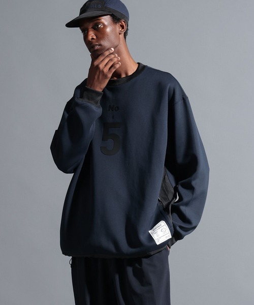 NUMERALS（ヌメラルズ）の「【NUMERALS】ダンボールクルーネックプルオーバー（Tシャツ/カットソー・メンズ・オフホワイト/ブラック/ネイビー・MEDIUM/LARGE）」の3枚目の写真