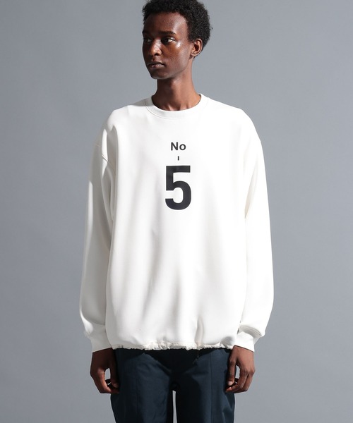 NUMERALS（ヌメラルズ）の「【NUMERALS】ダンボールクルーネックプルオーバー（Tシャツ/カットソー・メンズ・オフホワイト/ブラック/ネイビー・MEDIUM/LARGE）」の6枚目の写真