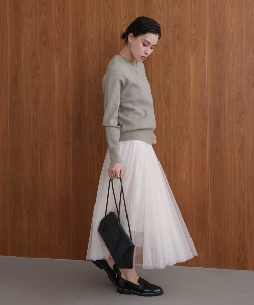 Bou Jeloud（ブージュルード）の「スウエットライク刺繍ニットプルオーバー（スウェット・レディース・グリーン/オフホワイト/グレー/イエロー・FREE）」の8枚目の写真