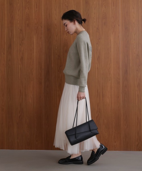 Bou Jeloud（ブージュルード）の「スウエットライク刺繍ニットプルオーバー（スウェット・レディース・グリーン/オフホワイト/グレー/イエロー・FREE）」の10枚目の写真