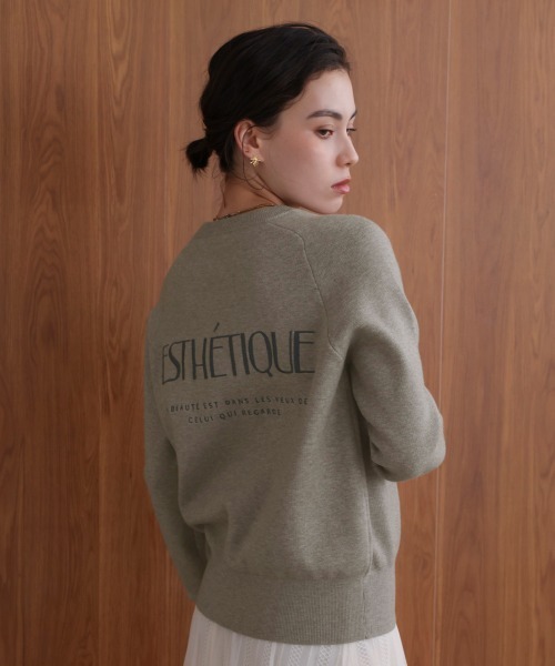 Bou Jeloud（ブージュルード）の「スウエットライク刺繍ニットプルオーバー（スウェット・レディース・グリーン/オフホワイト/グレー/イエロー・FREE）」の11枚目の写真