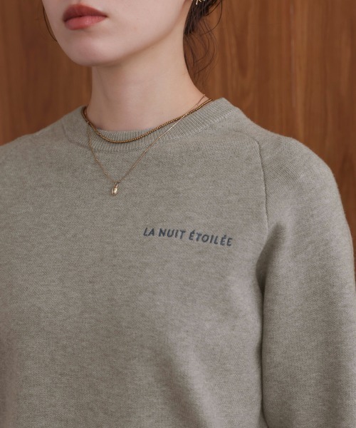 Bou Jeloud（ブージュルード）の「スウエットライク刺繍ニットプルオーバー（スウェット・レディース・グリーン/オフホワイト/グレー/イエロー・FREE）」の14枚目の写真