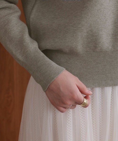 Bou Jeloud（ブージュルード）の「スウエットライク刺繍ニットプルオーバー（スウェット・レディース・グリーン/オフホワイト/グレー/イエロー・FREE）」の16枚目の写真