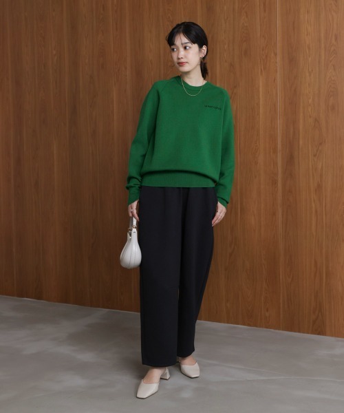 Bou Jeloud（ブージュルード）の「スウエットライク刺繍ニットプルオーバー（スウェット・レディース・グリーン/オフホワイト/グレー/イエロー・FREE）」の17枚目の写真