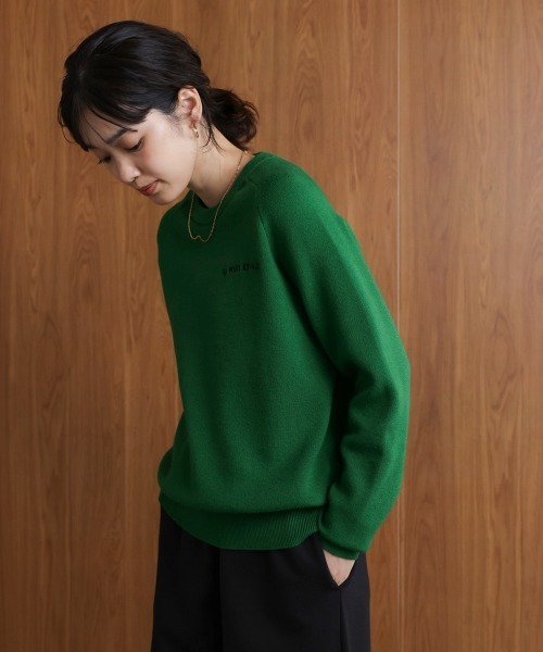 Bou Jeloud（ブージュルード）の「スウエットライク刺繍ニットプルオーバー（スウェット・レディース・グリーン/オフホワイト/グレー/イエロー・FREE）」の18枚目の写真