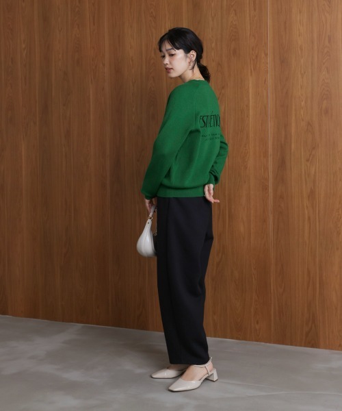 Bou Jeloud（ブージュルード）の「スウエットライク刺繍ニットプルオーバー（スウェット・レディース・グリーン/オフホワイト/グレー/イエロー・FREE）」の22枚目の写真