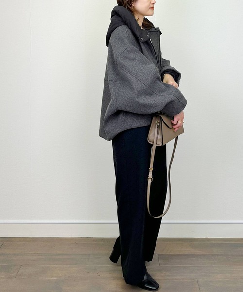 PICCIN（ピッチン）の「ビッグシルエットブルゾン（フード取り外し可）（ブルゾン・レディース・ブラック/チャコールグレー・M）」の19枚目の写真