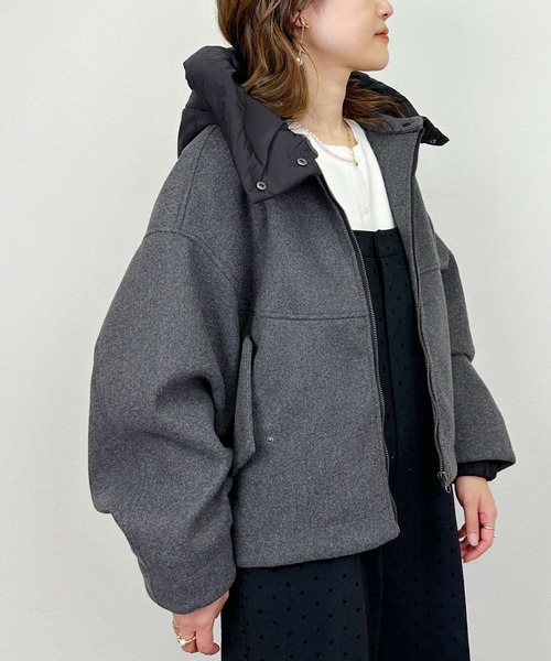 PICCIN（ピッチン）の「ビッグシルエットブルゾン（フード取り外し可）（ブルゾン・レディース・ブラック/チャコールグレー・M）」の17枚目の写真