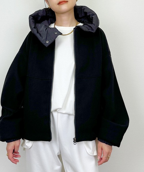 ピッチン　ビッグシルエットブルゾン（フード取り外し可） セール】ビッグシルエットブルゾン（フード取り外し可）（ブルゾン