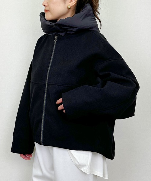 PICCIN（ピッチン）の「ビッグシルエットブルゾン（フード取り外し可）（ブルゾン・レディース・ブラック/チャコールグレー・M）」の11枚目の写真