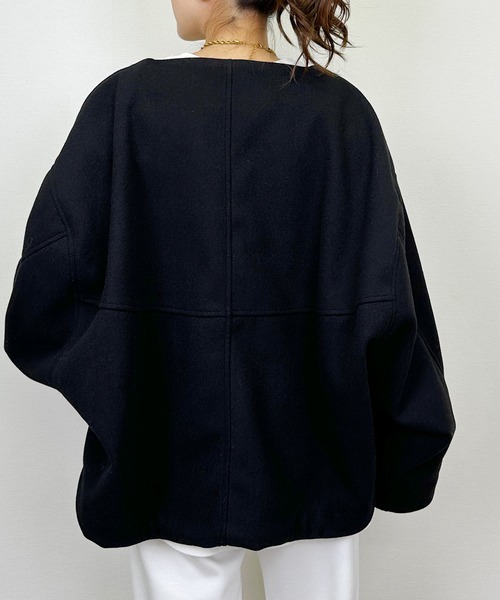 PICCIN（ピッチン）の「ビッグシルエットブルゾン（フード取り外し可）（ブルゾン・レディース・ブラック/チャコールグレー・M）」の13枚目の写真