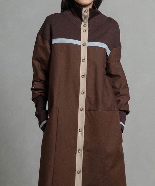 MARECHAL TERRE（マルシャルテル）の「スタンドカラーコンビネーションワンピース（ワンピース・レディース・ブラック/カーキ/ネイビー/ブラウン・MEDIUM）」の21枚目の写真