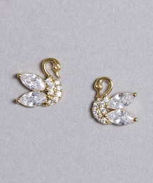 Zoule（ゾーラ）の「Zoule ゾーラ：ネイビーシリーズ　swan　スワン　白鳥　ピアス（ピアス（両耳用））」