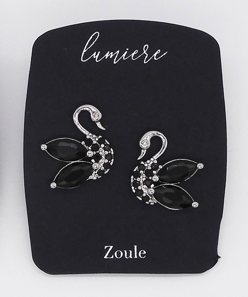 Zoule ゾーラ：ネイビーシリーズ swan スワン 白鳥 ピアス（ピアス（両