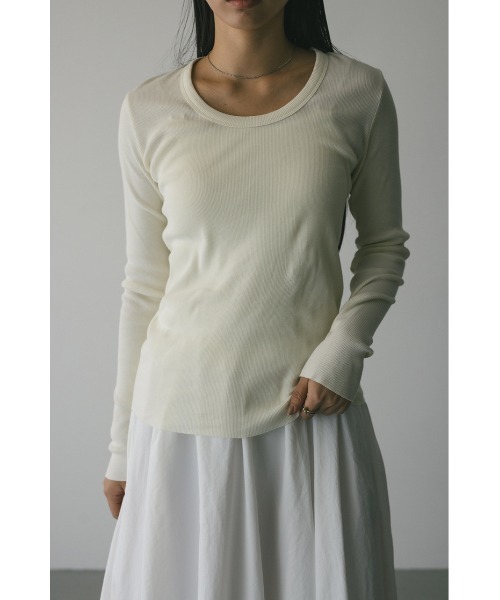STYLEMIXER(スタイルミキサー)の「ラウンドネックロンT 秋服(Tシャツ/カットソー・レディース・ブラウン/アイボリー/ブラック・FREE)」の1枚目の写真