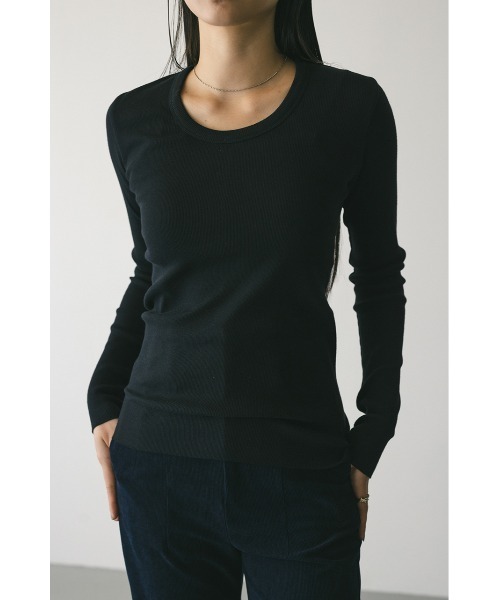 STYLEMIXER(スタイルミキサー)の「ラウンドネックロンT 秋服(Tシャツ/カットソー・レディース・ブラウン/アイボリー/ブラック・FREE)」の2枚目の写真