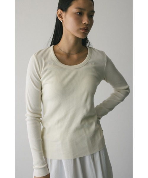 STYLEMIXER(スタイルミキサー)の「ラウンドネックロンT 秋服(Tシャツ/カットソー・レディース・ブラウン/アイボリー/ブラック・FREE)」の12枚目の写真