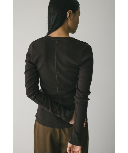 STYLEMIXER(スタイルミキサー)の「ラウンドネックロンT 秋服(Tシャツ/カットソー・レディース・ブラウン/アイボリー/ブラック・FREE)」の5枚目の写真