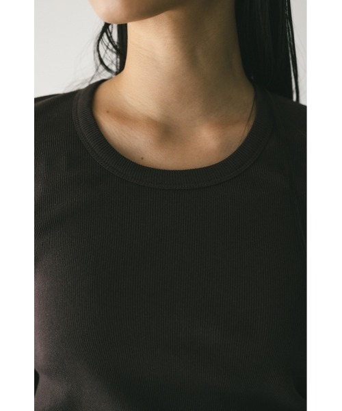 STYLEMIXER(スタイルミキサー)の「ラウンドネックロンT 秋服(Tシャツ/カットソー・レディース・ブラウン/アイボリー/ブラック・FREE)」の9枚目の写真
