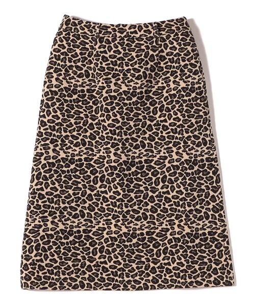 SHIPS Colors:〈手洗い可能〉レオパード ジャカード スカート