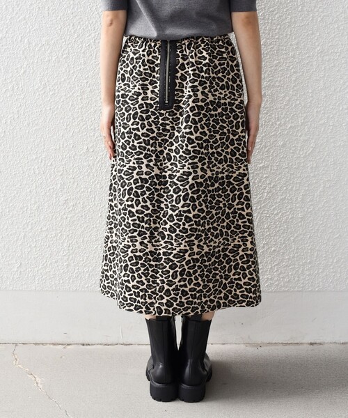セール】SHIPS Colors:〈手洗い可能〉レオパード ジャカード スカート